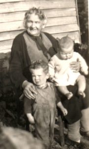 Alice Grange (Grandma Meier) with two great grandchildren. 