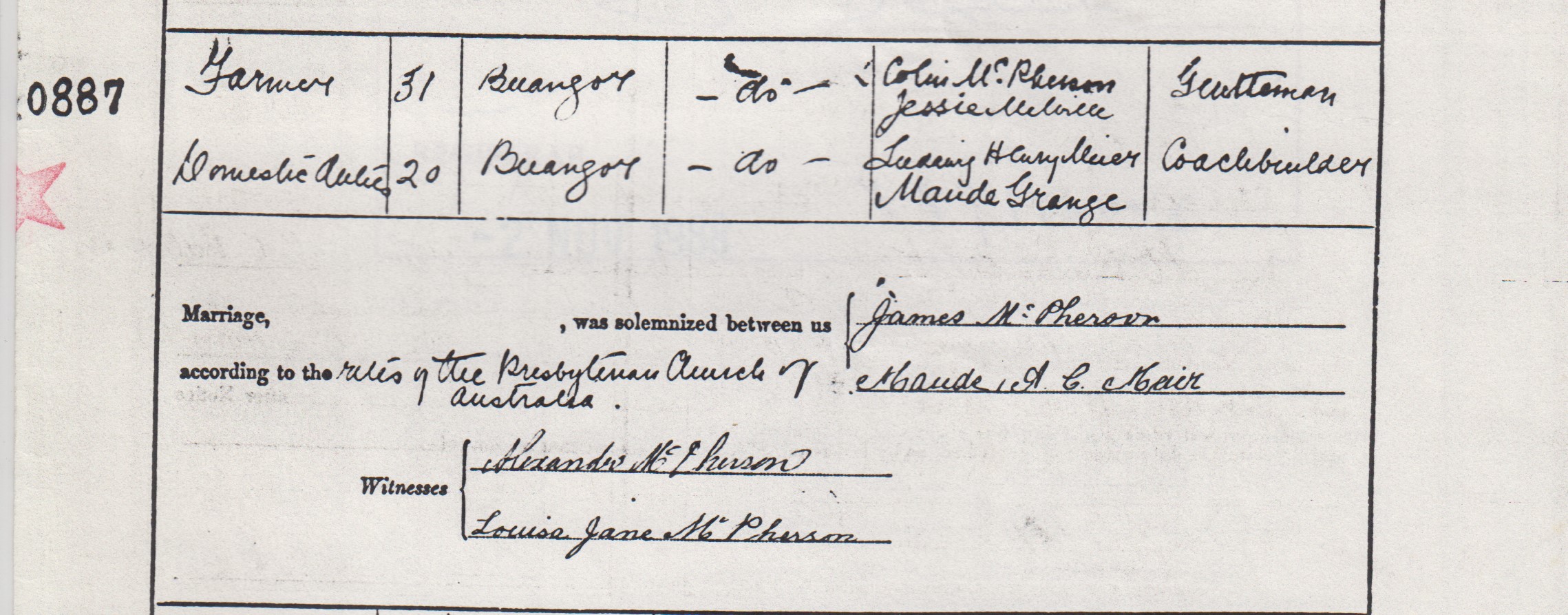 James McPherson marriage certificate part 2